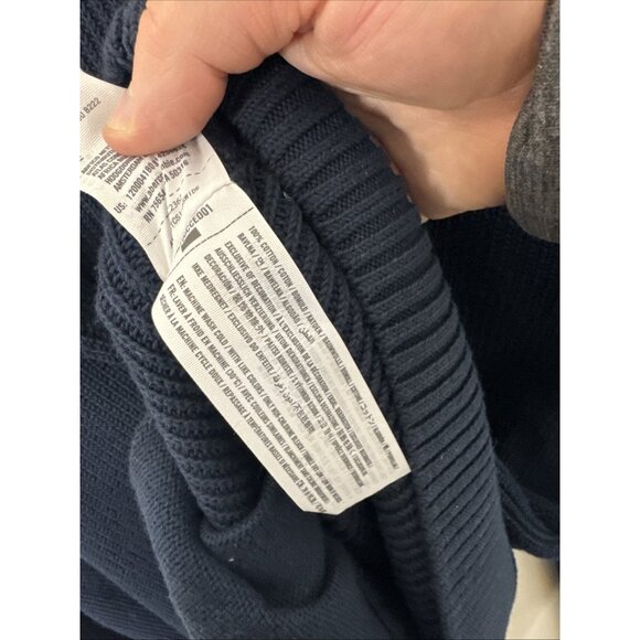 Abercrombie Fitch Cardigan Sweater Mens XL Varsity College Navy Blue - Picture 5 of 5